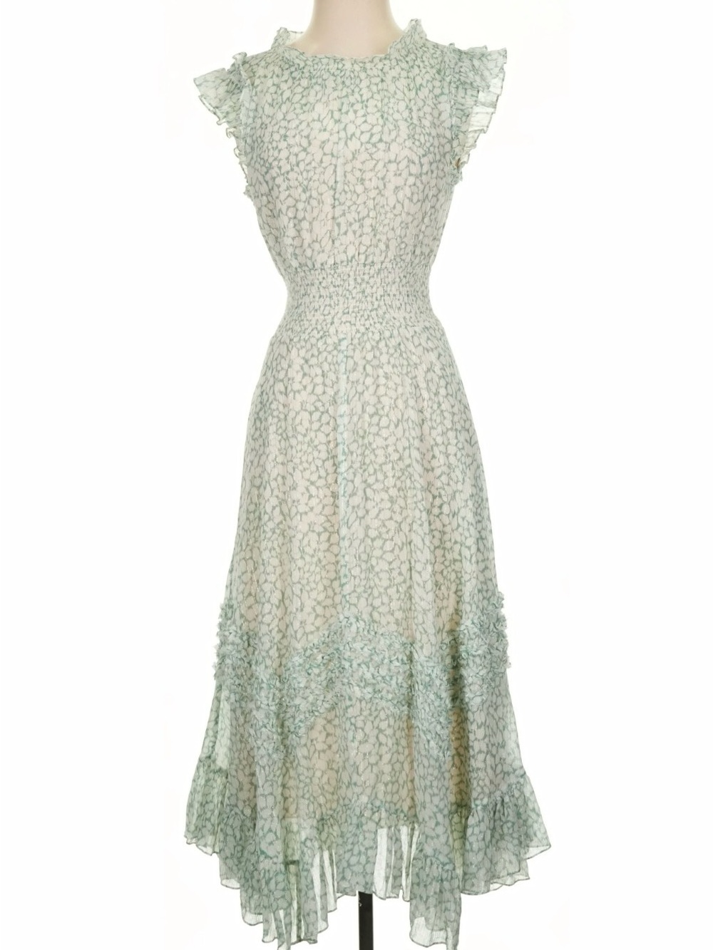 Rebecca Taylor Mint Green Floral Maxi Dress